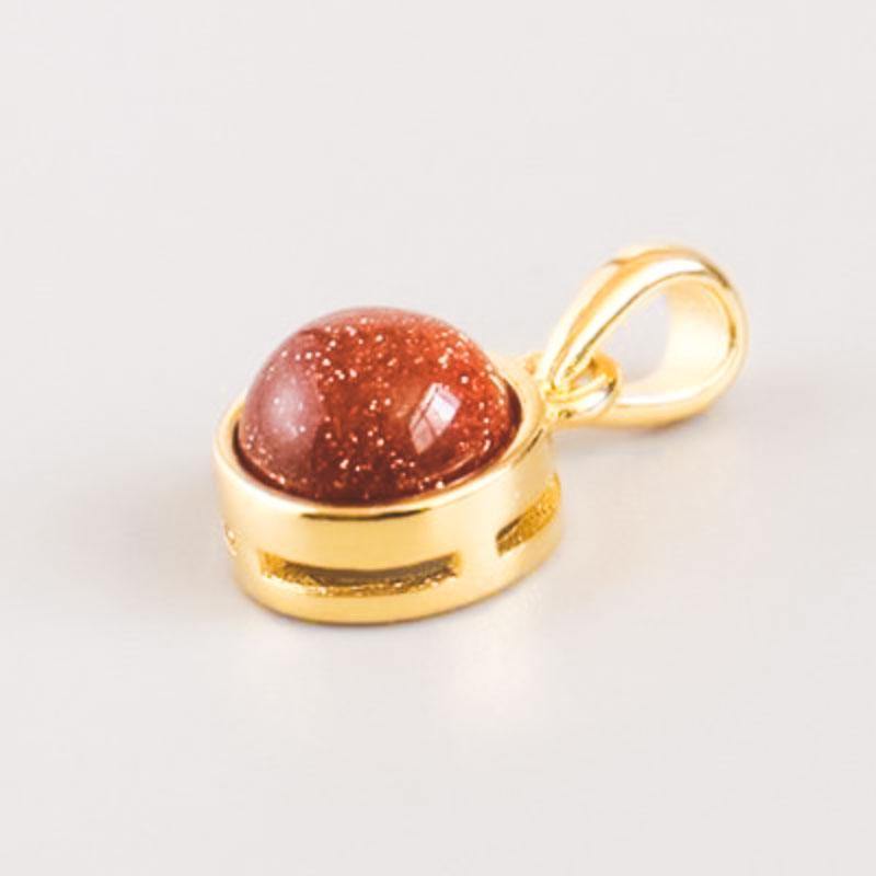 Pendentif GIN doré et sable brun | Ikigai-Shop